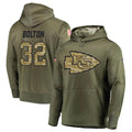 Choea KC.Chiefs #32 Nick Bolton Player Salute to Service Limited Olive Hoodies Stitched Jerseys