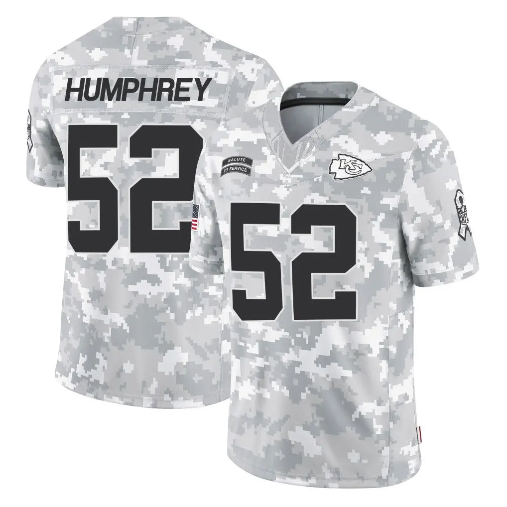 Choea KC.Chiefs #52 Creed Humphrey Player Arctic Camo Salute To Service Limited Game Stitched Jerseys
