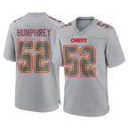Choea KC.Chiefs #52 Creed Humphrey Player Gray Atmosphere Fashion Game Stitched Jerseys
