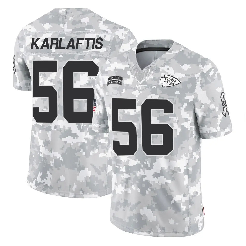 Choea KC.Chiefs #56 George Karlaftis Player Arctic Camo Salute To Service Limited Game Stitched Jerseys