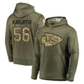 Choea KC.Chiefs #56 George Karlaftis Player Olive Salute to Service Pullover Hoodies Home Game Stitched Jerseys