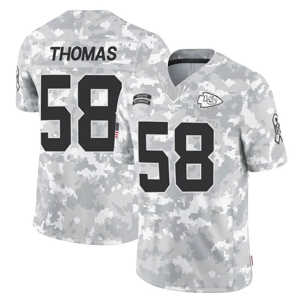 Choea KC.Chiefs #58 Derrick Thomas Player Arctic Camo Salute To Service Limited Game Stitched Jerseys