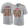 Choea KC.Chiefs #58 Derrick Thomas Player Gray Fashion Game Stitched Jerseys
