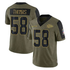 Choea KC.Chiefs #58 Derrick Thomas Player Olive Salute To Service Limited Game Stitched Jerseys