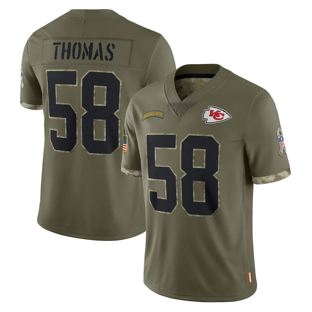 Choea KC.Chiefs #58 Derrick Thomas Player Olive Salute To Service Limited Stitched Jerseys