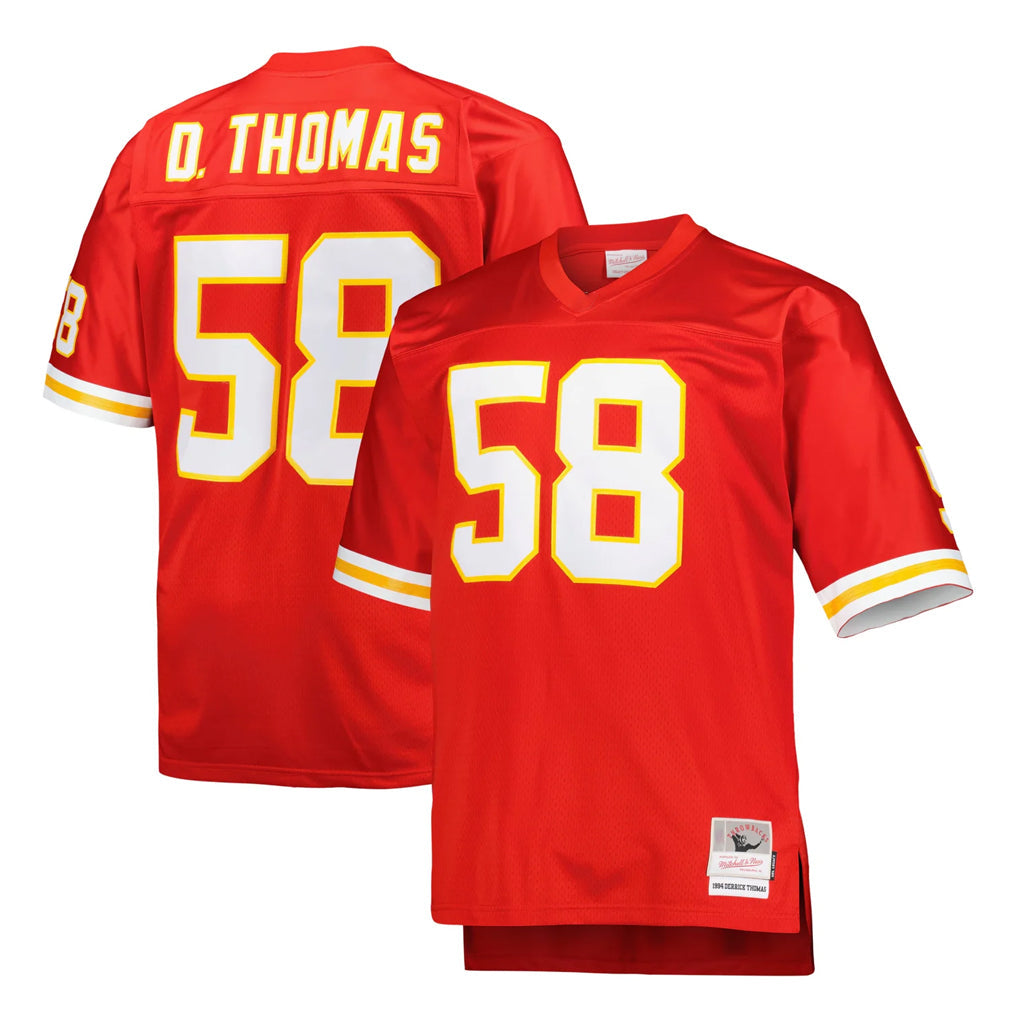 Choea KC.Chiefs #58 Derrick Thomas Player Red Mitchell & Ness 1994 Throwback Retired Stitched Jerseys