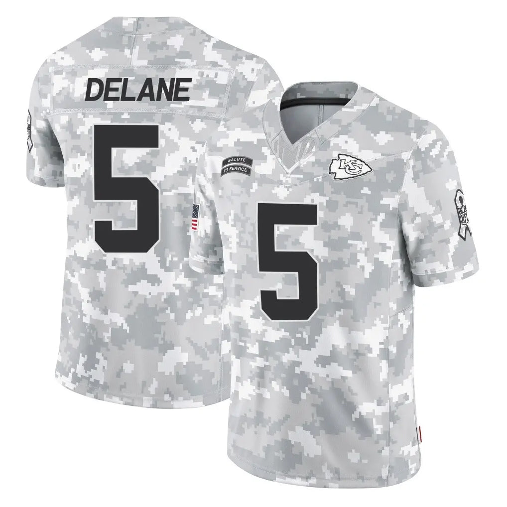 Choea KC.Chiefs #5 Mansoor Delane Player Arctic Camo Salute To Service Limited Game Stitched Jerseys