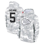 Choea KC.Chiefs #5 Mansoor Delane Player Arctic Camo Salute to Service Hoodies Limited Game Stitched Jerseys