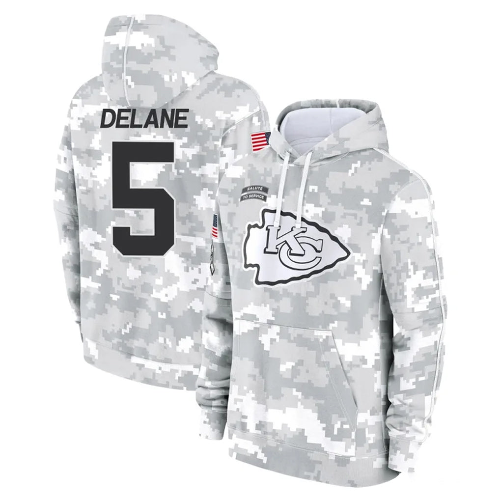 Choea KC.Chiefs #5 Mansoor Delane Player Arctic Camo Salute to Service Hoodies Limited Game Stitched Jerseys