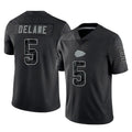 Choea KC.Chiefs #5 Mansoor Delane Player Black Limited Reflective Game Stitched Jerseys
