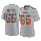 Choea KC.Chiefs #65 Trey Smith Player Gray Atmosphere Fashion Game Stitched Jerseys
