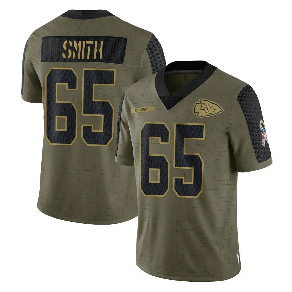Choea KC.Chiefs #65 Trey Smith Player Olive Salute To Service Limited Game Stitched Jerseys