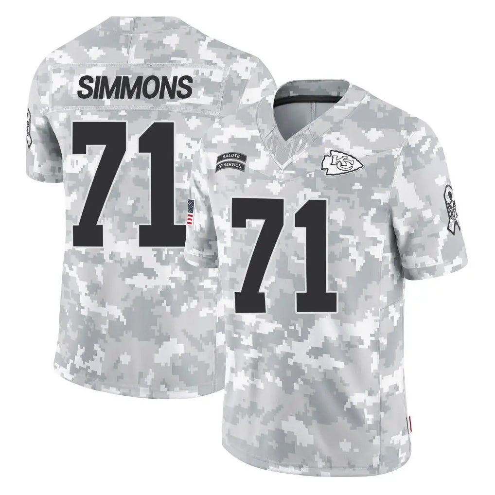 Choea KC.Chiefs #71 Josh Simmons Player Arctic Camo Salute To Service Limited Game Stitched Jerseys