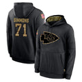 Choea KC.Chiefs #71 Josh Simmons Player Black Salute to Service Hoodies Limited Game Stitched Jerseys