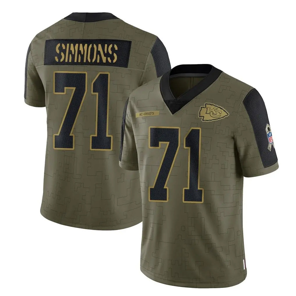 Choea KC.Chiefs #71 Josh Simmons Player Olive Salute To Service Limited Game Stitched Jerseys
