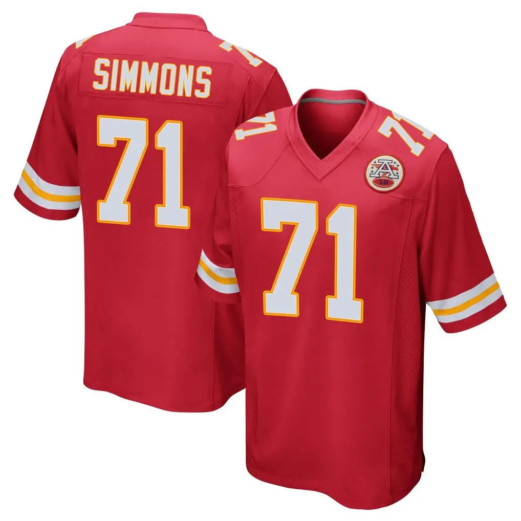 Choea KC.Chiefs #71 Josh Simmons Player Red Home Game Stitched Jerseys