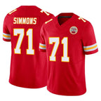 Choea KC.Chiefs #71 Josh Simmons Player Red Limited Vapor F.U.S.E. Home Game Stitched Jerseys