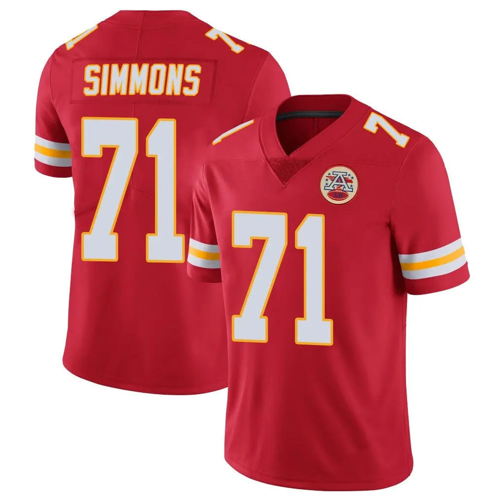 Choea KC.Chiefs #71 Josh Simmons Player Red Limited Vapor Untouchable Home Game Stitched Jerseys