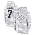 Choea KC.Chiefs #7 Harrison Butker Player Arctic Camo Salute to Service Hoodies Stitched Jerseys