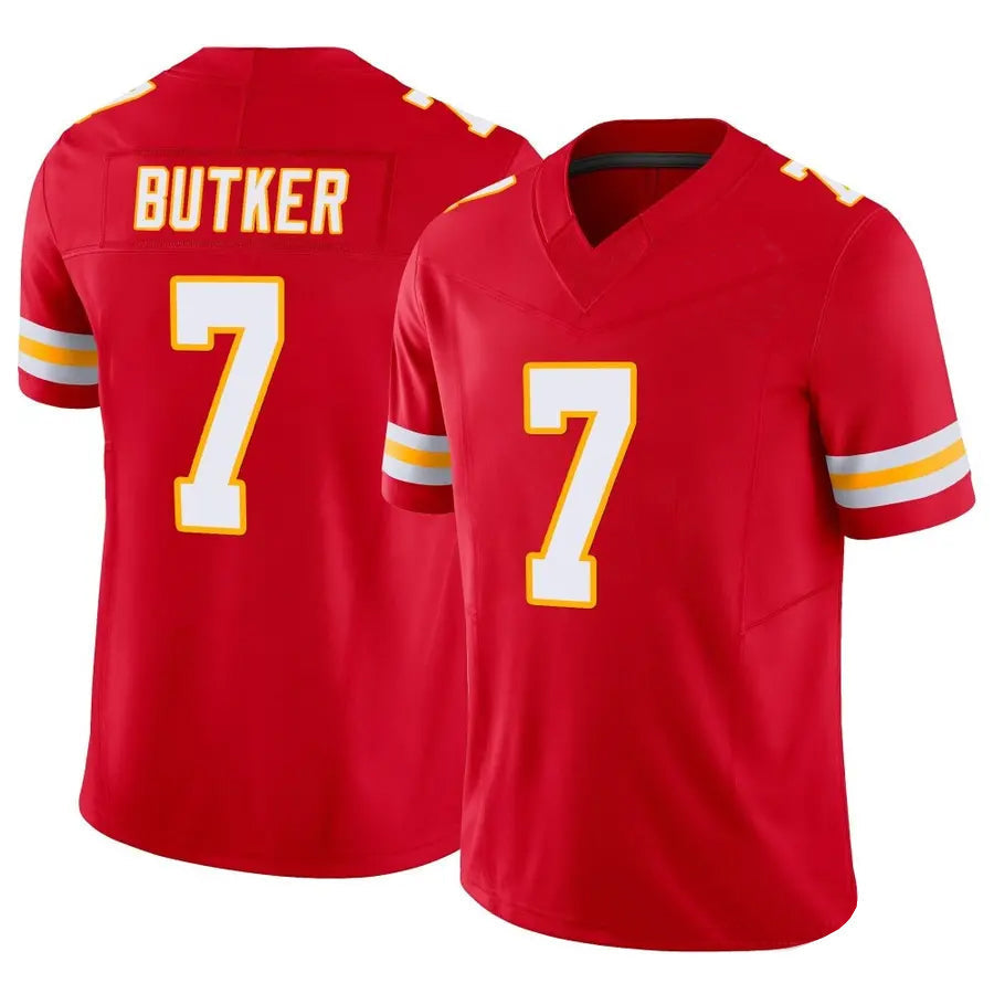 Choea KC.Chiefs #7 Harrison Butker Player Red Vapor F.U.S.E. Limited Stitched Jerseys