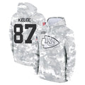 Choea KC.Chiefs #87 Travis Kelce Player Arctic Camo Salute to Service Hoodies Stitched Jerseys