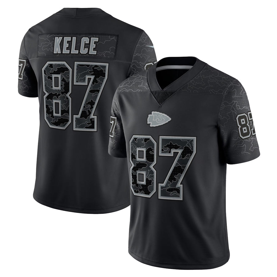 Choea KC.Chiefs #87 Travis Kelce Player Black RFLCTV Limited Stitched Jerseys