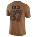 Choea KC.Chiefs #87 Travis Kelce Player Brown Salute To Service Limited Stitched Jerseys