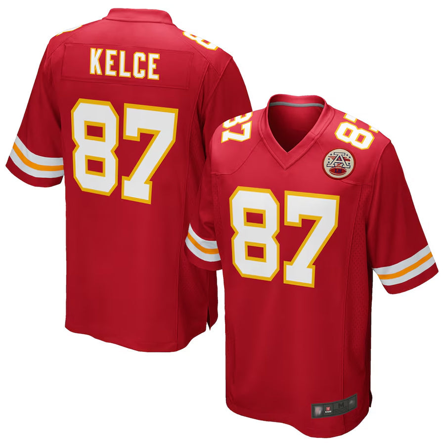 Choea KC.Chiefs #87 Travis Kelce Player Red Team Color Game Stitched Jerseys