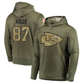Choea KC.Chiefs #87 Travis Kelce Player Salute to Service Limited Olive Hoodies Stitched Jerseys