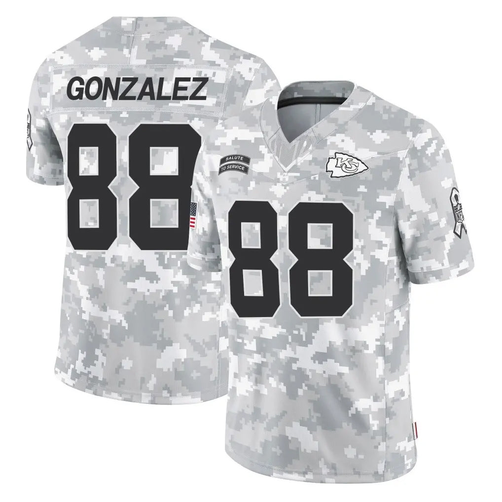 Choea KC.Chiefs #88 Tony Gonzalez Player Arctic Camo Salute To Service Limited Game Stitched Jerseys