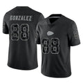Choea KC.Chiefs #88 Tony Gonzalez Player Black Limited Reflective Game Stitched Jerseys