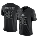 Choea KC.Chiefs #88 Tony Gonzalez Player Black Limited Reflective Game Stitched Jerseys