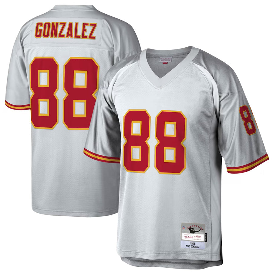 Choea KC.Chiefs #88 Tony Gonzalez Player Mitchell & Ness Platinum Legacy Football Jerseys