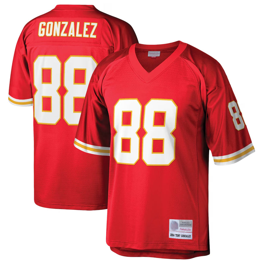 Choea KC.Chiefs #88 Tony Gonzalez Player Mitchell & Ness Red Legacy Football Jerseys