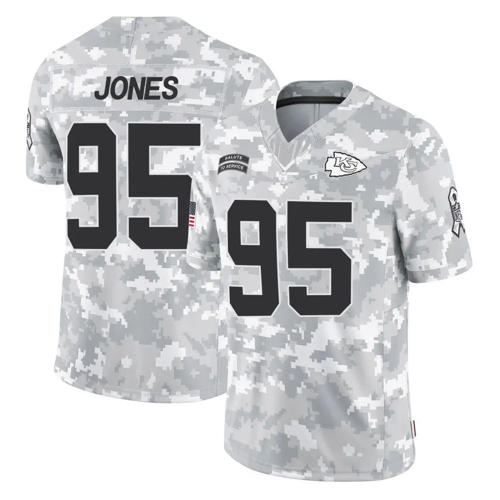 Choea KC.Chiefs #95 Chris Jones Player Arctic Camo Salute To Service Limited Game Stitched Jerseys