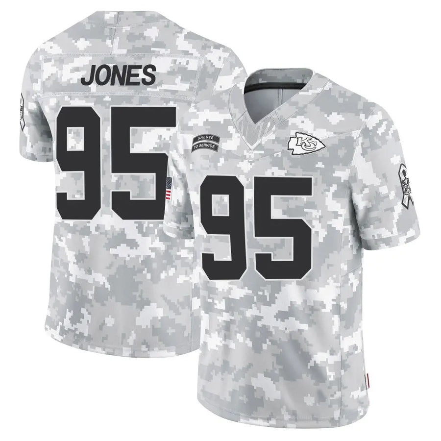 Choea KC.Chiefs #95 Chris Jones Player Arctic Camo Salute to Service Limited Stitched Jerseys