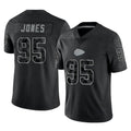 Choea KC.Chiefs #95 Chris Jones Player Black Limited Reflective Game Stitched Jerseys