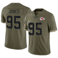 Choea KC.Chiefs #95 Chris Jones Player Olive Salute To Service Stitched Jerseys