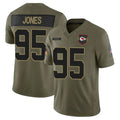 Choea KC.Chiefs #95 Chris Jones Player Olive Salute to Service Limited Stitched Jerseys