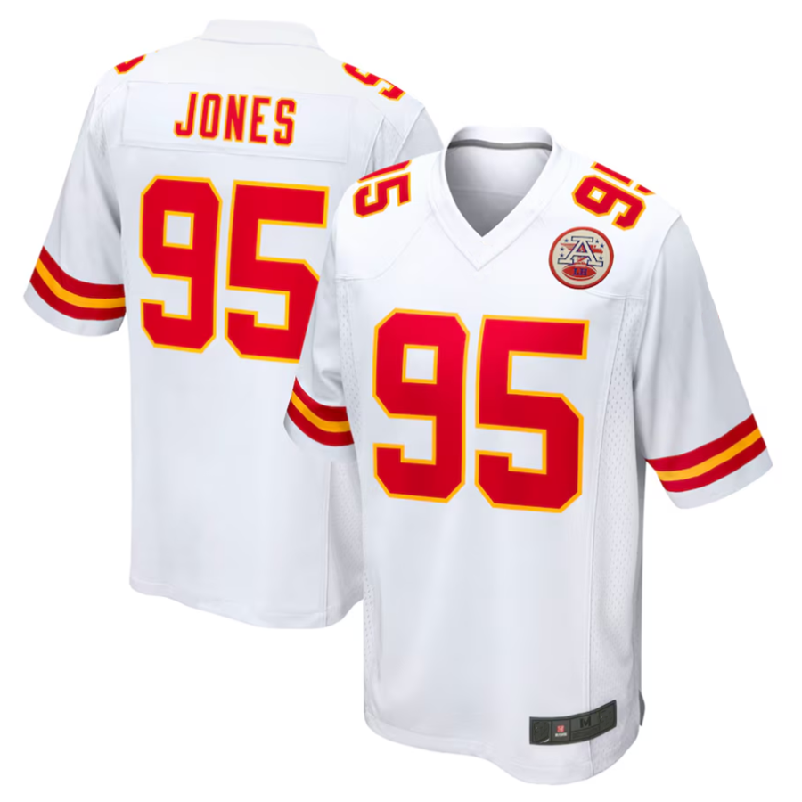 Choea KC.Chiefs #95 Chris Jones Player White Home Game Stitched Jersey