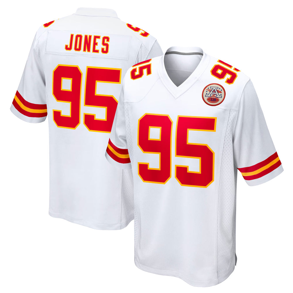 Choea KC.Chiefs #95 Chris Jones Player White Home Game Stitched Jerseys