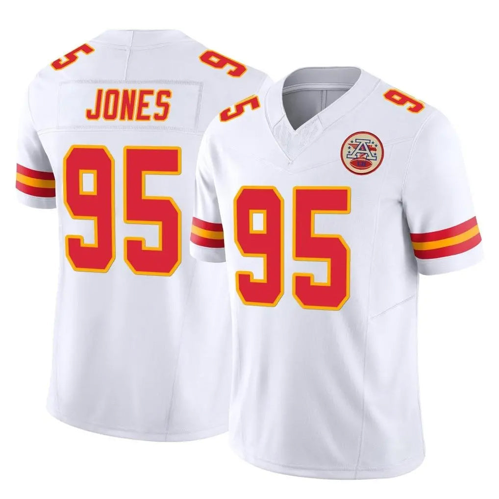 Choea KC.Chiefs #95 Chris Jones Player White Limited Vapor F.U.S.E. Home Game Stitched Jerseys