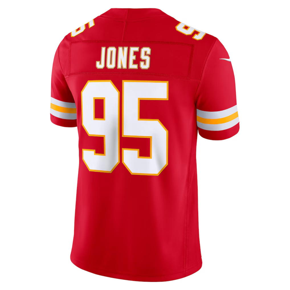 Choea KC.Chiefs #95 Chris Jones Red Team Vapor F.U.S.E. Stitched Limited Jerseys