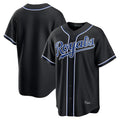 Choea KC.Royals Black Carbon Fashion Home Game Blank Player Stitched Jerseys