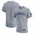 Choea KC.Royals Gray Limited Elite Home Blank Player Stitched Jerseys