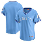 Choea KC.Royals Light Blue Limited Throwback Cooperstown Collection Blank Player T-shirt Stitched Jerseys