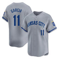 Choea KC.Royals #11 Maikel Garcia Player Gray Limited Home Stitched Jerseys