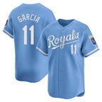 Choea KC.Royals #11 Maikel Garcia Player Light Blue Alt Limited Home Stitched Jerseys