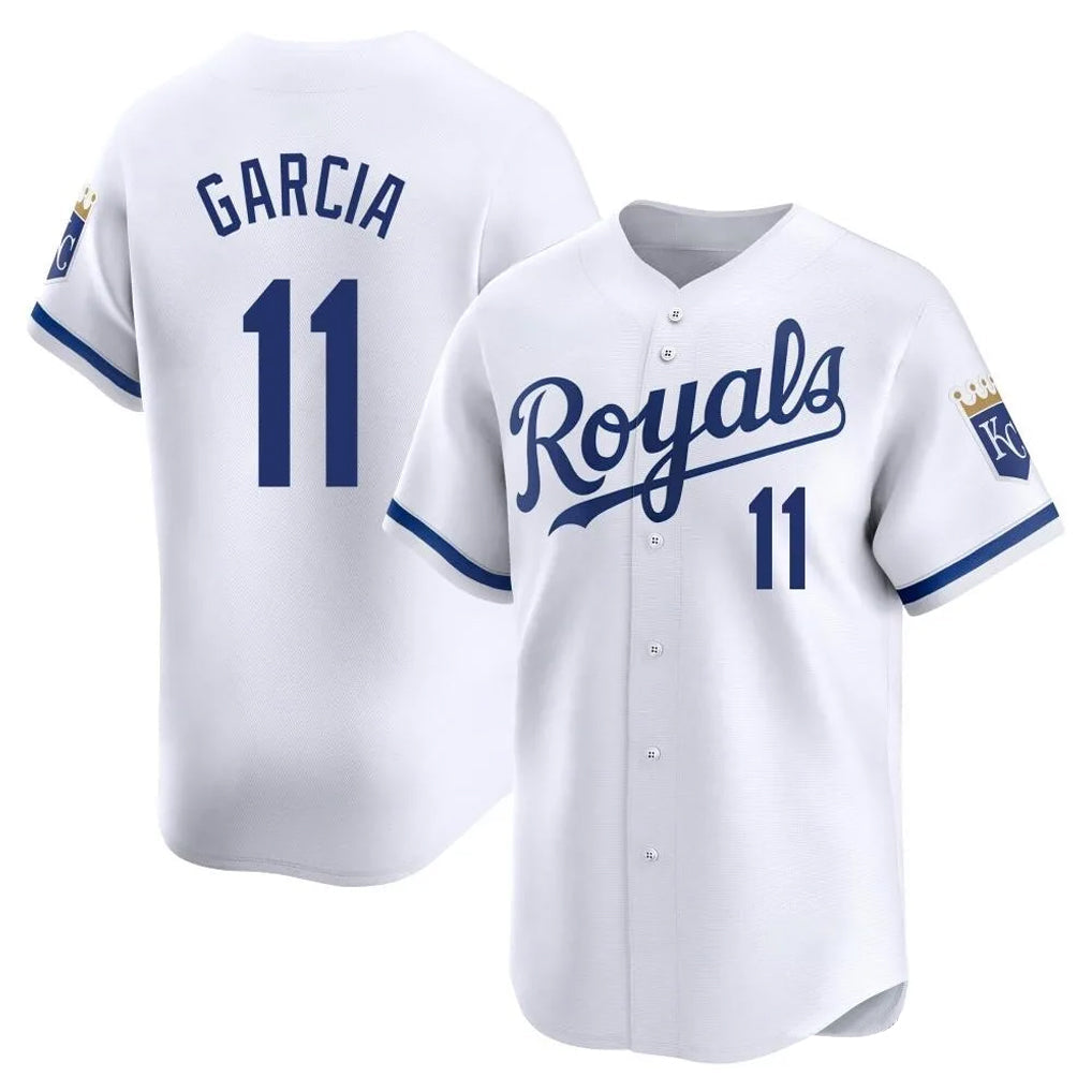 Choea KC.Royals #11 Maikel Garcia Player White Alt Limited Home Stitched Jerseys