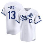 Choea KC.Royals #13 Salvador Perez Player White Alt Limited Home Stitched Jerseys